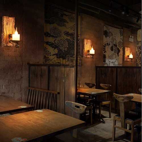 k2f工业风LOFT木头个性酒吧过道咖啡馆餐厅装饰玻璃led灯壁挂式