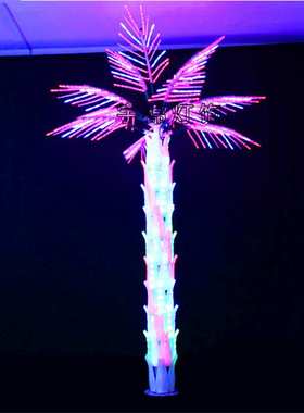 发光稳定七彩变色LED棕榈树 葵树灯 高6米12片叶黄色棕榈树