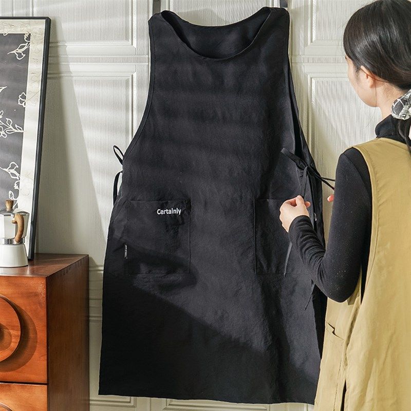 围裙厨房家用2025新款马甲式日系工作服长款咖啡店防泼水画画围兜,家庭/个人清洁工具,围裙,淘宝优惠券,粉丝福利购,淘宝优惠卷