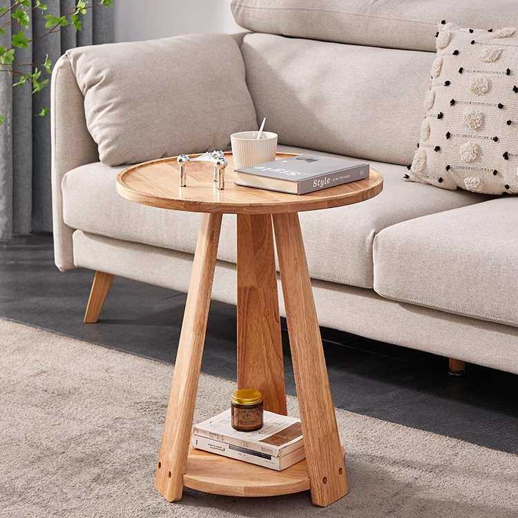 轻奢实木茶几边几沙发小茶几迷你置物小圆桌客厅家用卧室床头茶几