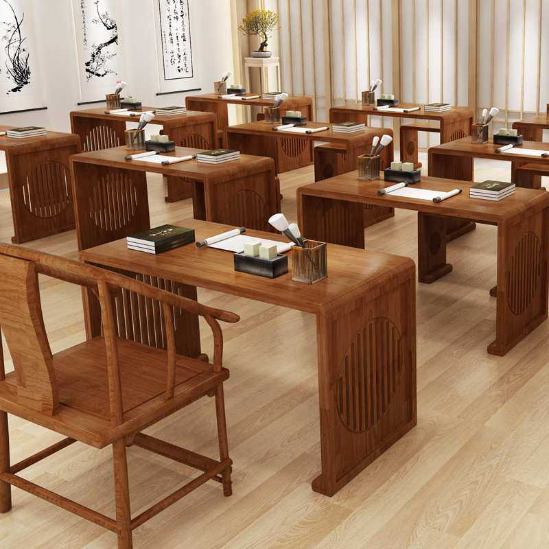 学校学生学习国学桌仿古毛笔字书法桌中式围棋桌茶艺桌实木课桌椅,3C数码配件,USB灯,淘宝优惠券,粉丝福利购,淘宝优惠卷