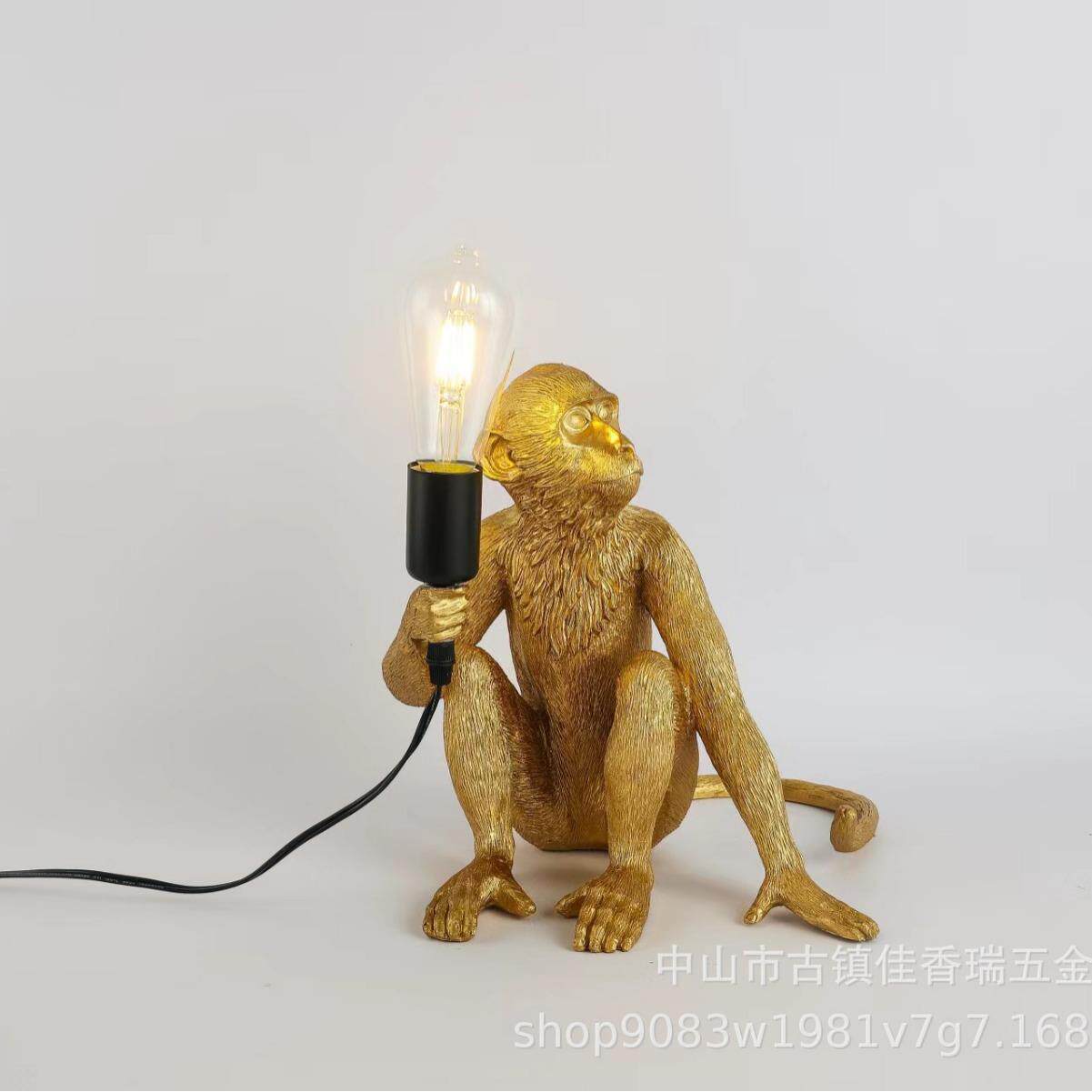 新品北欧树脂小夜灯音乐餐厅酒吧烧烤店装饰灯动物猴子台灯落地灯