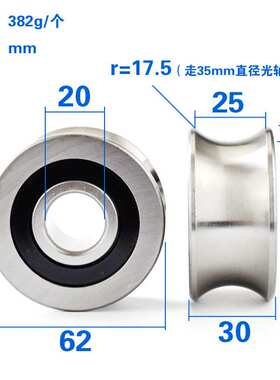 UV型带槽轴承LFR5304-35滚动导轨滚轮滑轮20*62*30