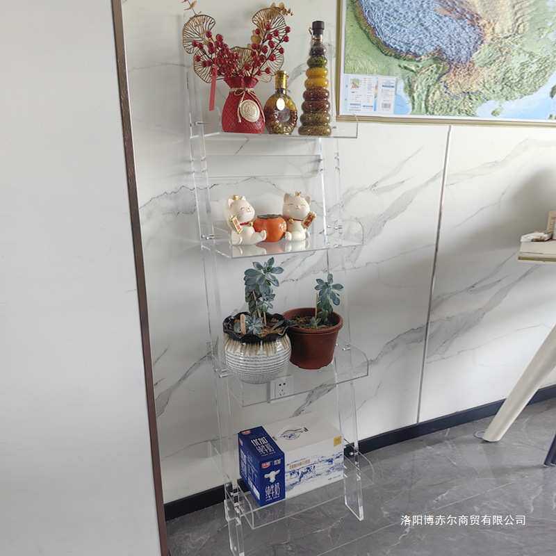 亚克力靠墙书架卧室多层展示架创意陈列架落地透明花架浴室置物架
