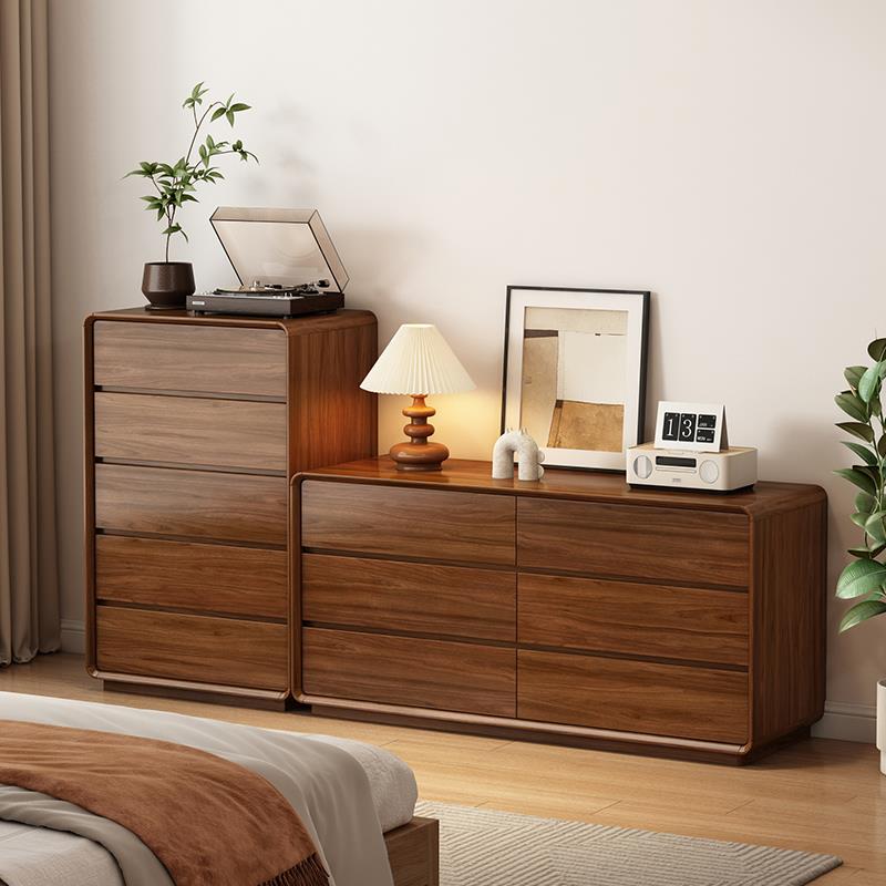 ​​主卧实木九斗橱抽屉储物柜卧室靠墙五斗柜收纳现代简约​​