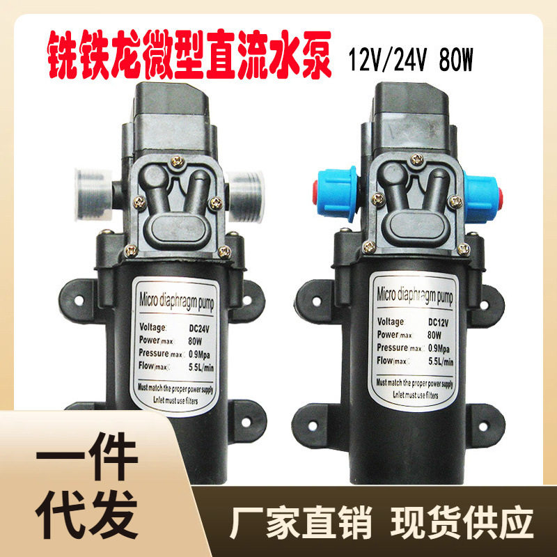 ε微型直流隔膜泵家用12V80W自吸增压电泵车载24V洗车高压智能