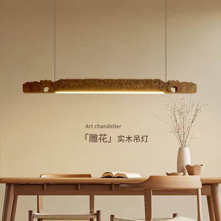 【光耀门楣】茶室老雕花宋代美学茶几诧寂风民宿装饰书房吊灯