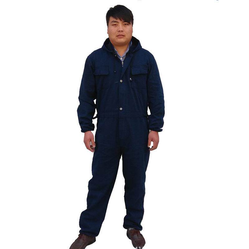 牛仔连体工装服 防尘服 煤矿劳保服 机修汽修服装电焊服厂家直销