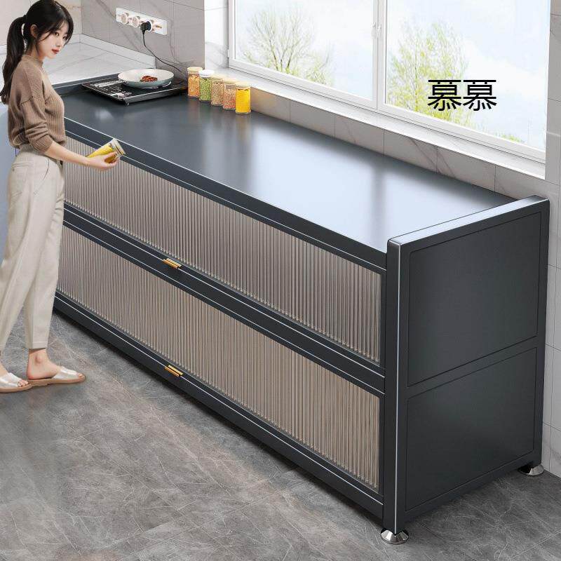 餐边柜高端橱柜厨房多层收纳餐边碗多功能微波炉储物柜落地置物架