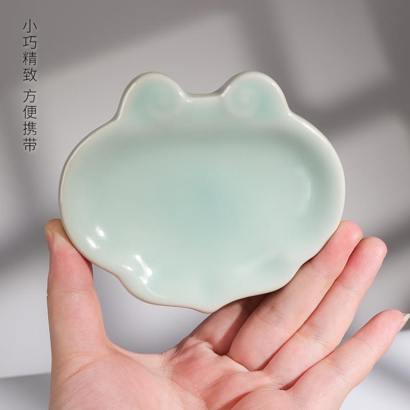 陶瓷祥云墨碟复古中国风水碟笔搁笔舔镇纸砚台青瓷墨盘初学者学生