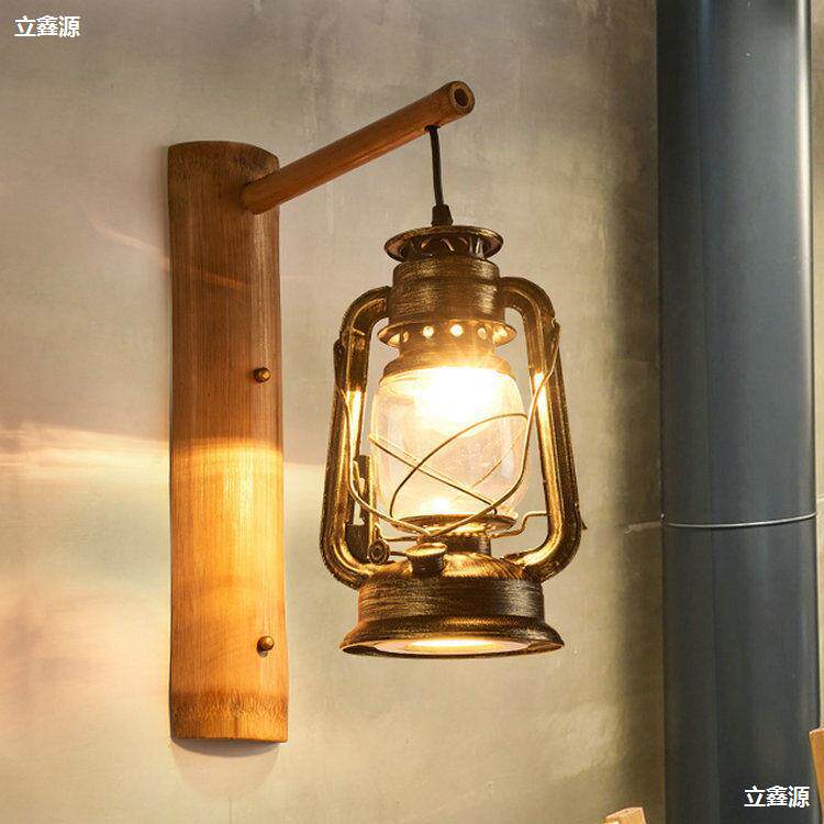 复古马灯壁灯仿古煤油灯茶楼客栈民宿装饰火锅店创意个性竹艺灯具