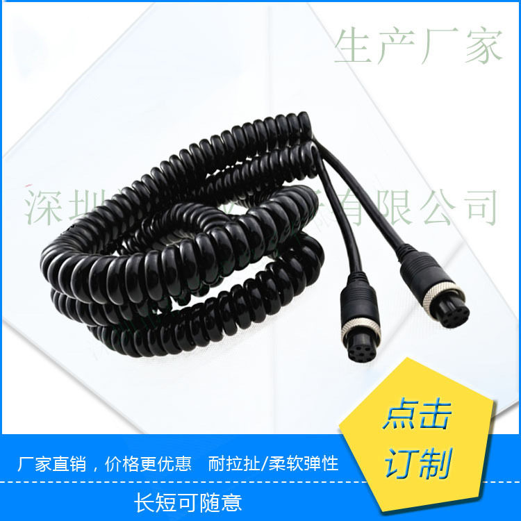 8芯M16-8P车载航空头伸缩线