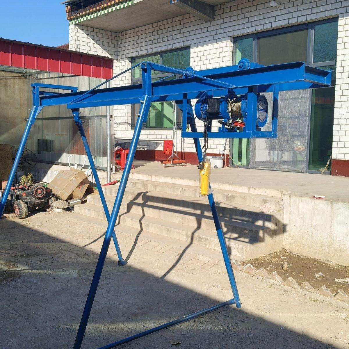 直滑式吊运机双轨道手动推拉直进直出建筑装修提升机家用升降吊机