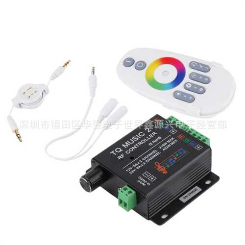 12V24V RF无线触摸红外遥控音乐声控频RGB七彩LED灯条调光控制器