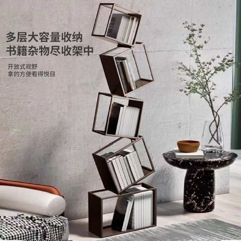 31收藏转角铁艺书架人61网红异形创意现代简约落地立式置物架