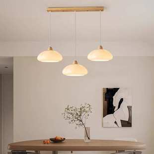 全光谱原木风餐厅吊灯中古奶油风南瓜灯复古vintage卧室床头吊灯