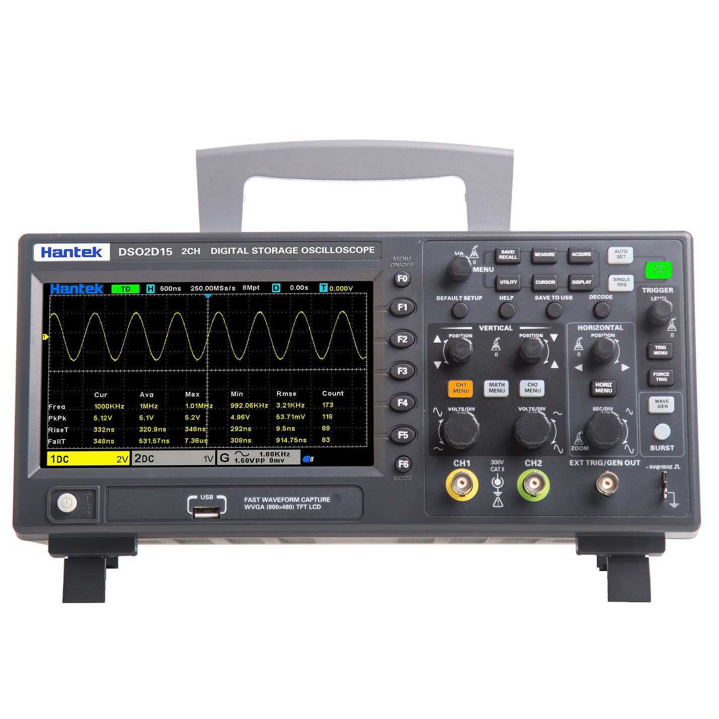 汉泰数字示波器精准DSO2C10 DSO2D15双通道数字存储示波器100M
