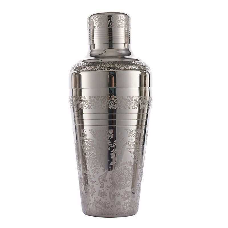 不锈钢调酒器三段式日式男爵花调酒套装酒吧雪克杯奶茶店手摇壶