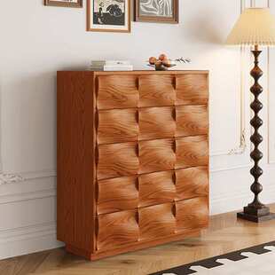 中古风实木组合柜多层创意客厅涟漪柜中古风储物收纳电视柜斗柜