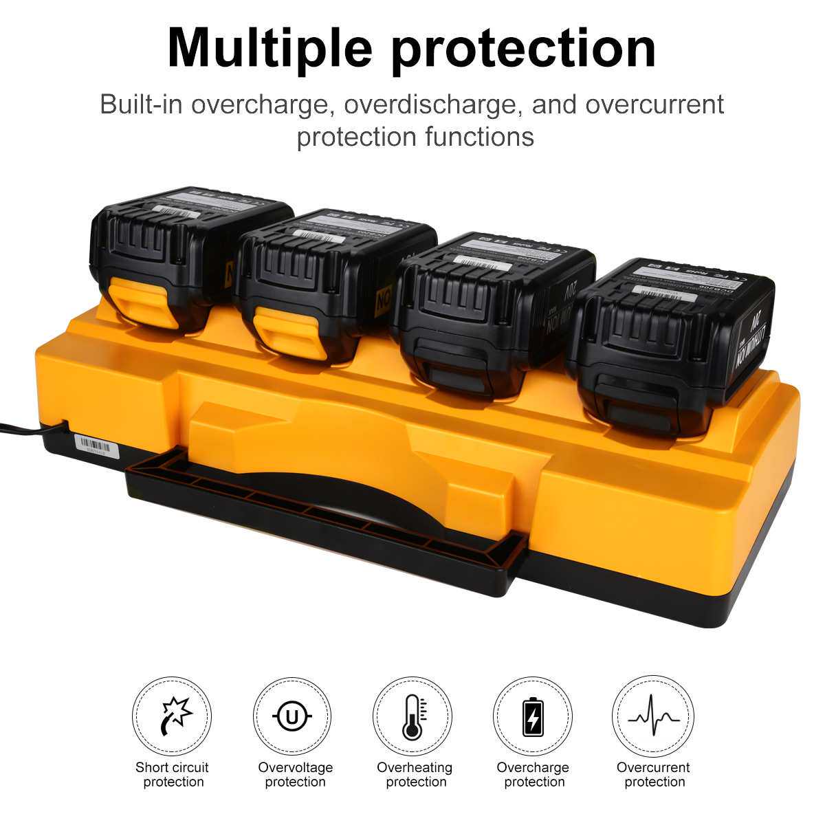 适用德伟DCB105便携式快四充电器12V-20V电动工具锂电池充电器