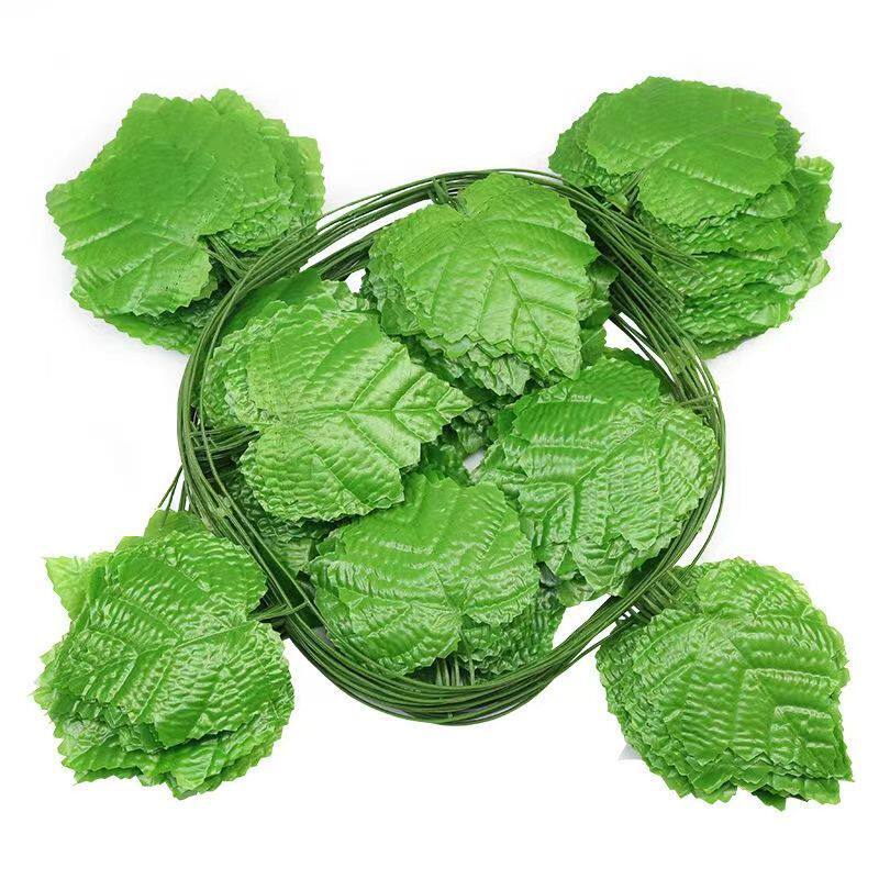 仿真葡萄叶假花藤条藤蔓植物树叶绿叶水管道吊顶装饰塑料绿萝叶子