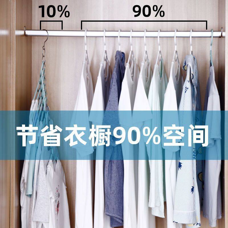 魔术衣架贴创意不锈钢双用收纳链卧室衣柜可折叠挂钩吊环家居神器,收纳整理,服饰配件架,淘宝优惠券,粉丝福利购,淘宝优惠卷