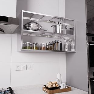 ぃ加厚墙上厨房壁不锈钢架挂墙挂式橱柜挂墙支架碗架壁挂置物架两