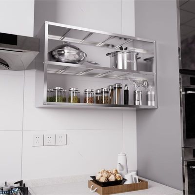 ぃ加厚墙上厨房壁不锈钢架挂墙挂式橱柜挂墙支架碗架壁挂置物架两