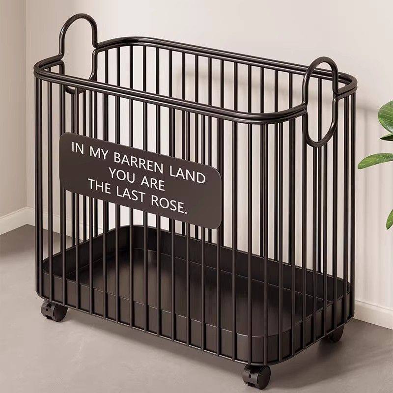 瑜伽垫收纳筐家用带轮移动大容量运动健身器材收纳神器篮球置物架