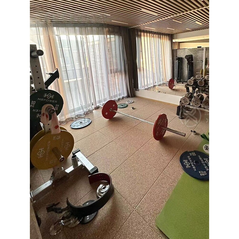 健身房橡胶地垫家用隔音减震垫力量区器材垫防滑防位移卡扣款地垫