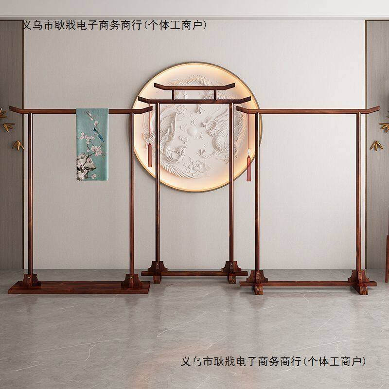 中式挂衣架新中式秀禾服婚纱展示架衣帽架实木落地仿古衣架立式