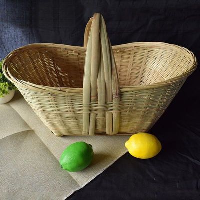 纯手工竹编菜篮子竹筐手提篮水果篮鸡蛋篮环保菜收纳筐竹制品