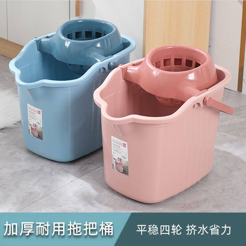 加厚大号带轮子拖地拖把桶塑料手提挤水桶懒人免水洗神器