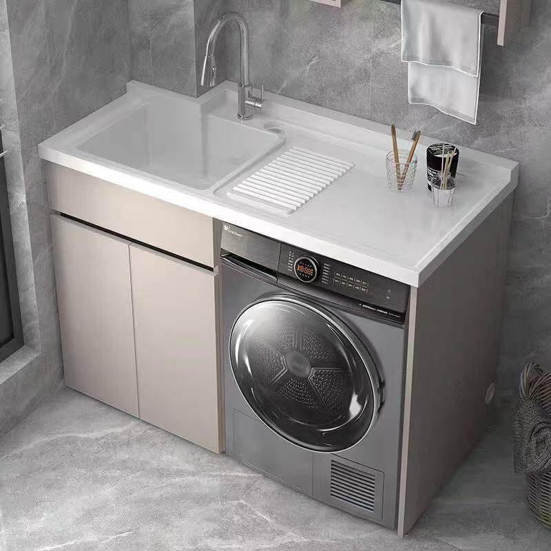 蜂窝铝洗衣柜阳台一体台盆洗衣槽池带搓板滚筒洗衣机柜伴侣浴室柜