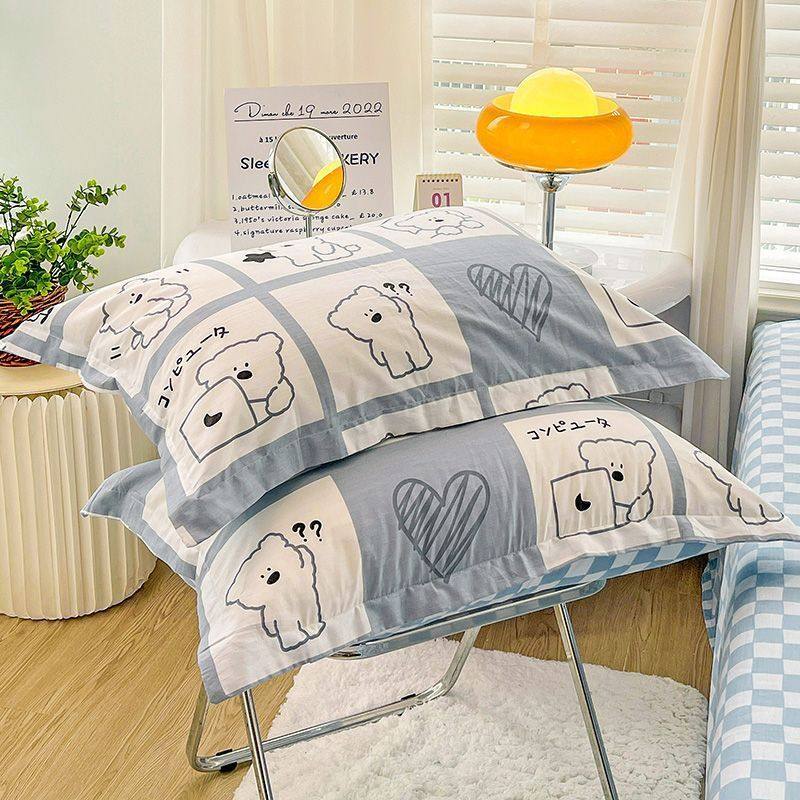 2024新款纯棉枕套一对装枕头套单个100全棉家用忱整头套48cmx74cm