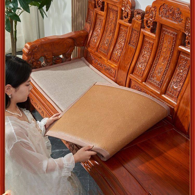 双面可用夏季木沙发凉席坐垫藤席实木垫子中式沙发垫椅垫坐垫,居家布艺,沙发垫,淘宝优惠券,粉丝福利购,淘宝优惠卷