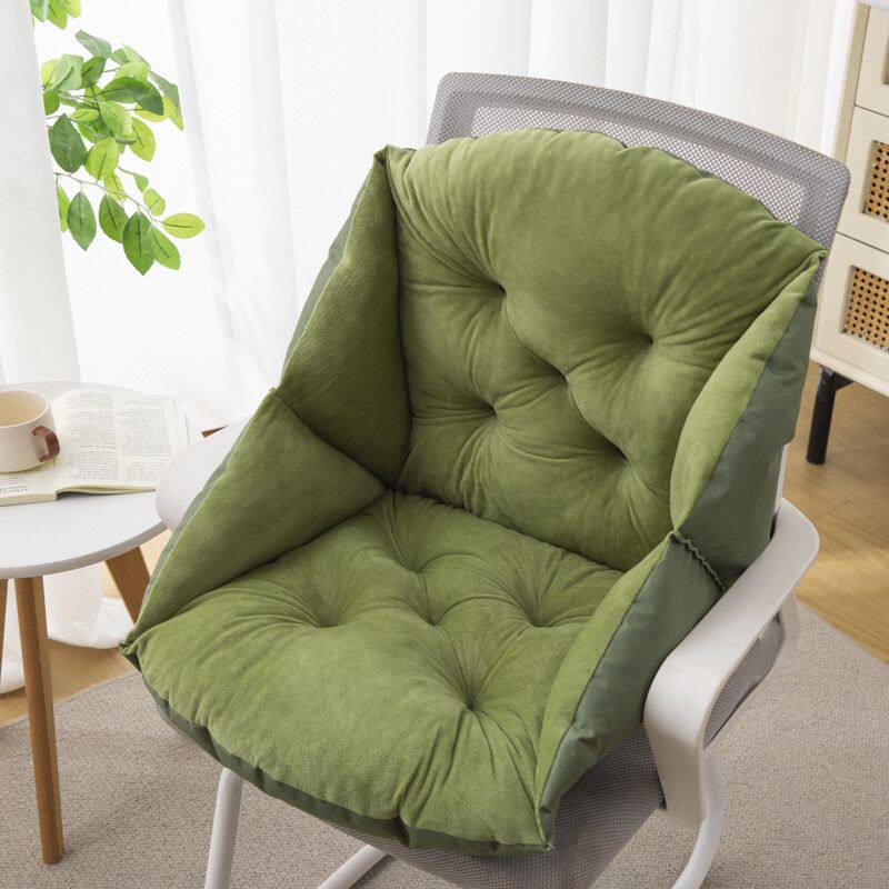 办公室坐垫靠背一体式加厚毛绒座椅子垫学生宿舍护腰靠垫秋冬久坐