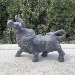 石牛摆件石雕牛原石雕刻青石材精雕抬头牛劲牛斗牛牛气冲天石头牛