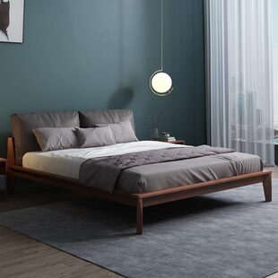 1.5极简主卧双人床北欧/实木床小户型m床架简约现代软包床1.8婚床