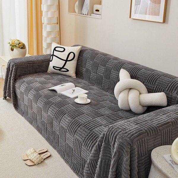 泡芙绒沙发盖布巾感简约防滑毛绒沙发套罩全包通适沙发毯全盖,居家布艺,沙发套,淘宝优惠券,粉丝福利购,淘宝优惠卷