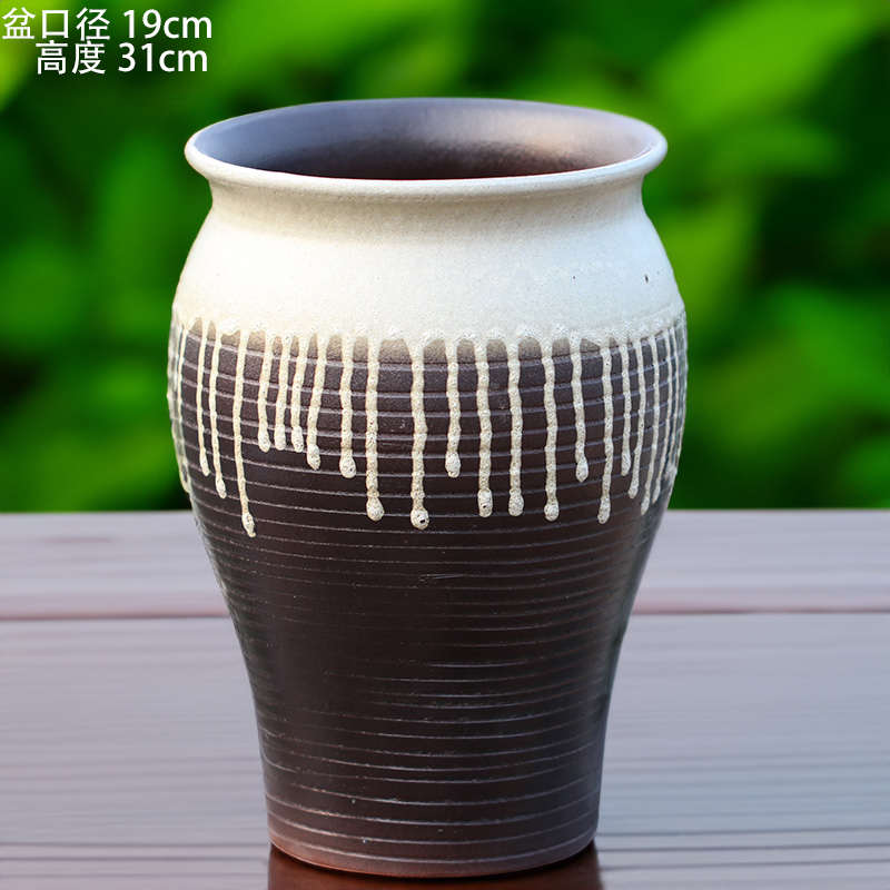 花盆发财树肉复古多肉盆专用客厅花盆大号陶瓷盆T处理紫砂花盆陶