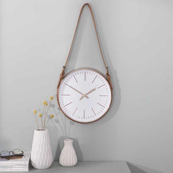 简约现代皮带时钟客厅背景墙时尚静音圆形工业风卧室装饰大气挂钟,家居饰品,挂钟,淘宝优惠券,粉丝福利购,淘宝优惠卷