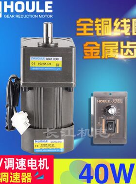 40 齿轮减速电机O3豪力 速比U相E交流调速电机60220HK单K-V0LW