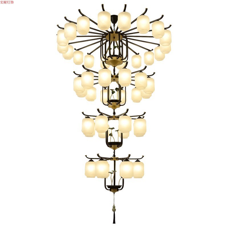 别墅大厅超大吊i灯新中式直径1.5米吊灯简约现代大气客厅灯18头6