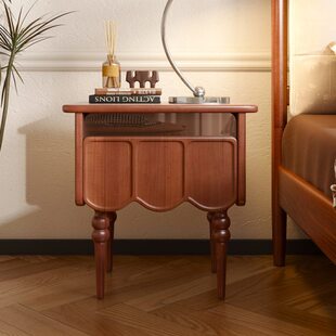 多功能床边柜北欧实木床头柜置物架储物柜复古卧室简约收纳柜现代