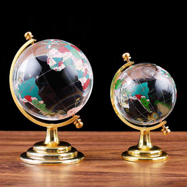 烤色工艺彩色老师地球仪仪器书桌家居摆件送定做同学商务礼品水晶