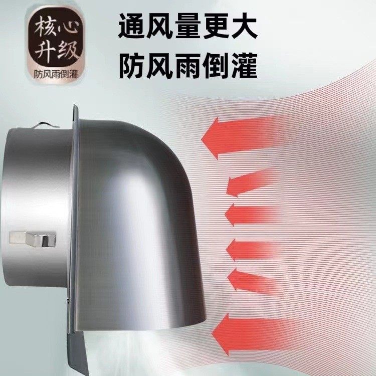 不锈钢外墙风帽N型浴室排风口油烟机出风口室外通风口防风罩防雨