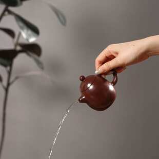 全手工紫泥黑金刚龙蛋壶小容量三杯冲茶罐工夫茶家用潮州紫泥壶