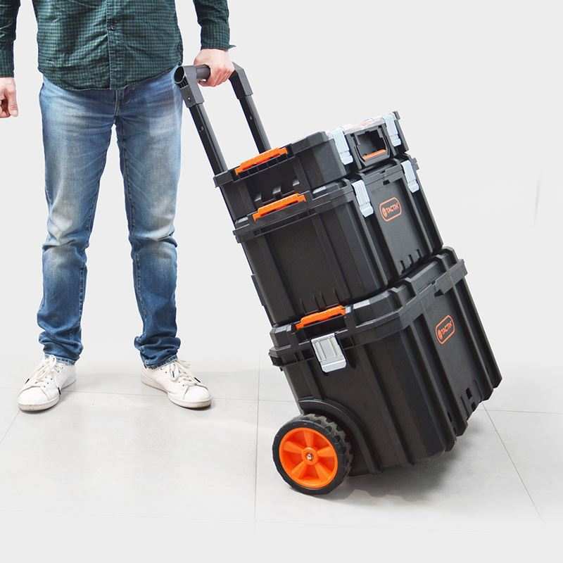 TACTIX拓为工具箱家用多功能堆叠组合拉杆收纳箱套装储物箱灵直销