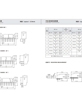 CWB合兴PHD-20Y 2*10Y 2*5白色10Y连接器 2.0mm 胶壳端子TJC20085